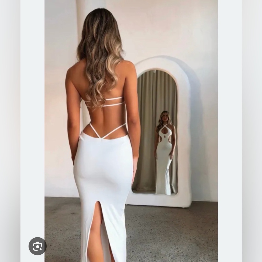 Outcast Clothing White Strappy Back Cutout Maxi Dress